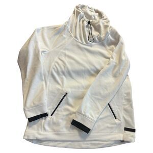 Calvin Klein Performance Fleece Hooded Sweatshirt White XL Women Stretch